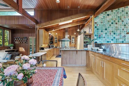 Bright and open, the kitchen has been thoughtfully updated to meet the standards of today's discerning home chefs.