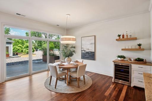 Newly added wine bar to dining room for additional entertaining space
