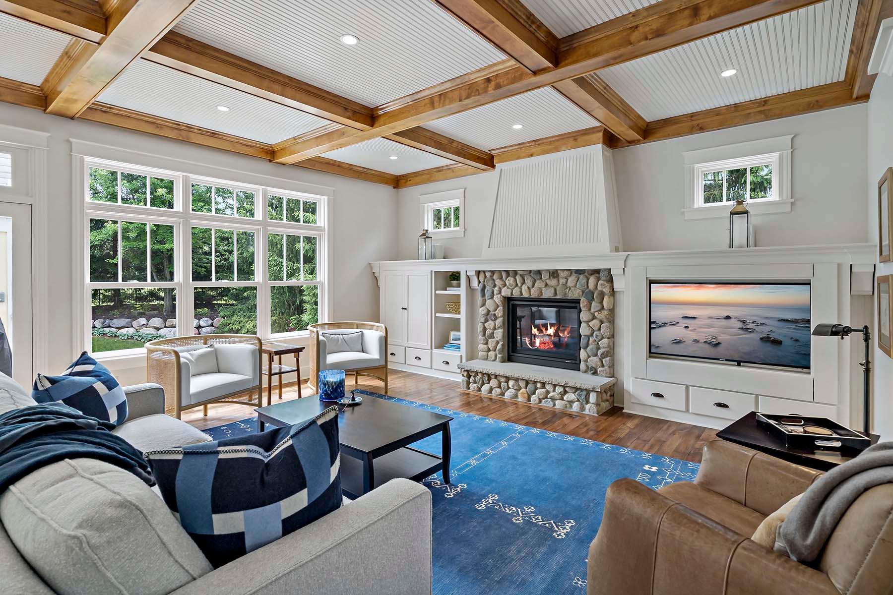 Custom bookcase for TV which easily pulls out to adjust angle