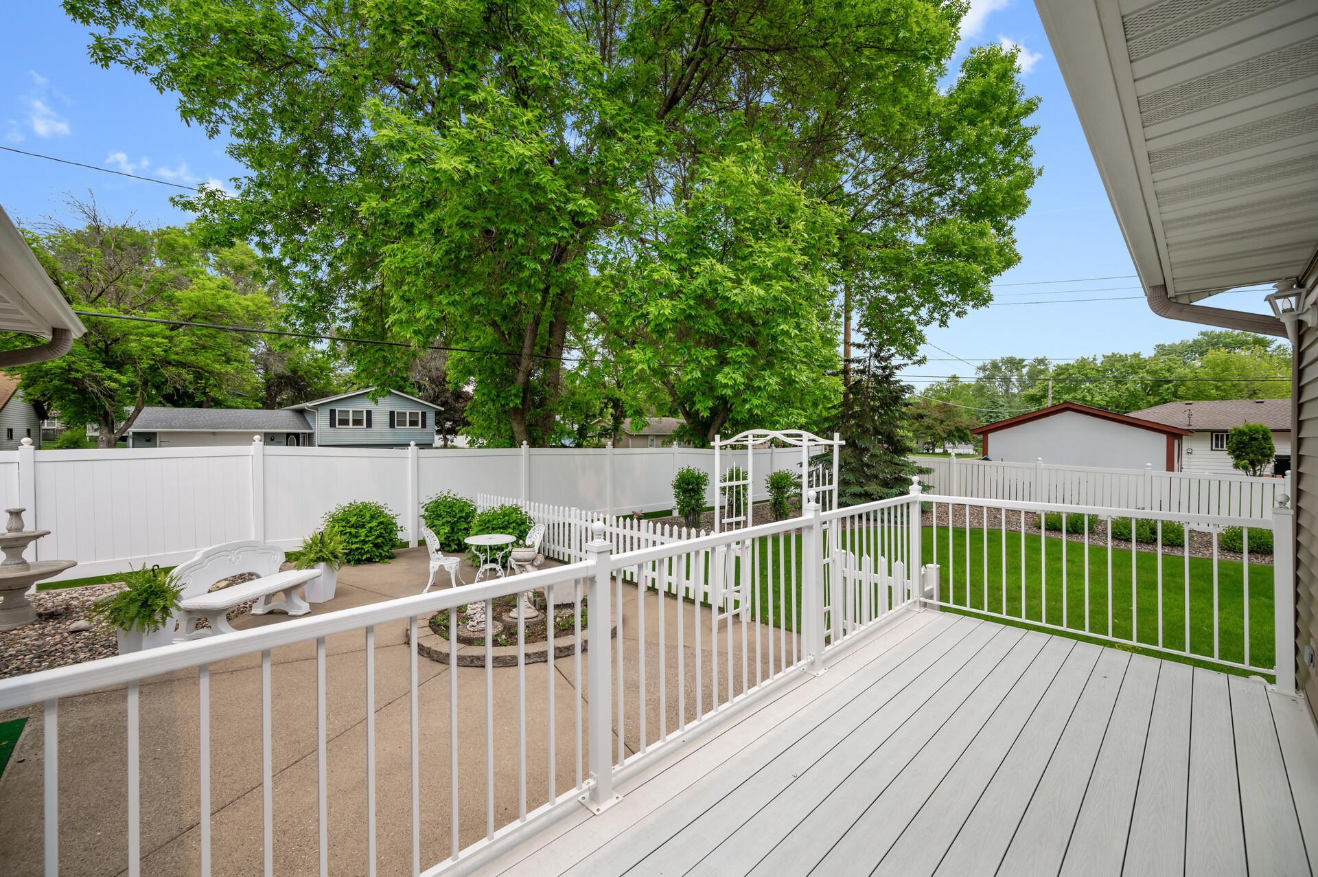 maintenance free deck off of great room