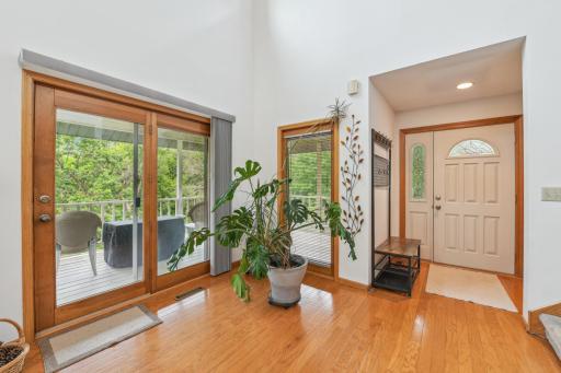 Foyer leads in you into the open & bright home
