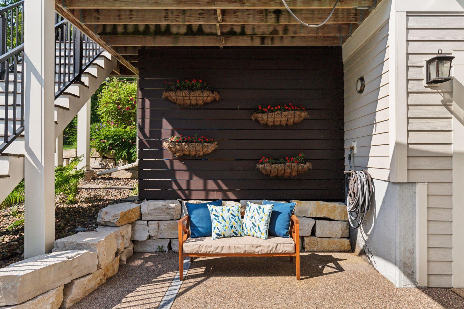 A quiet place to retreat underneath the elevated deck.