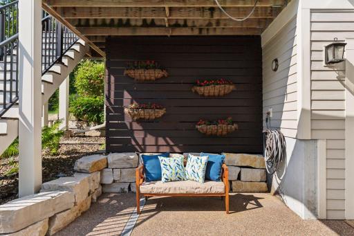 A quiet place to retreat underneath the elevated deck.