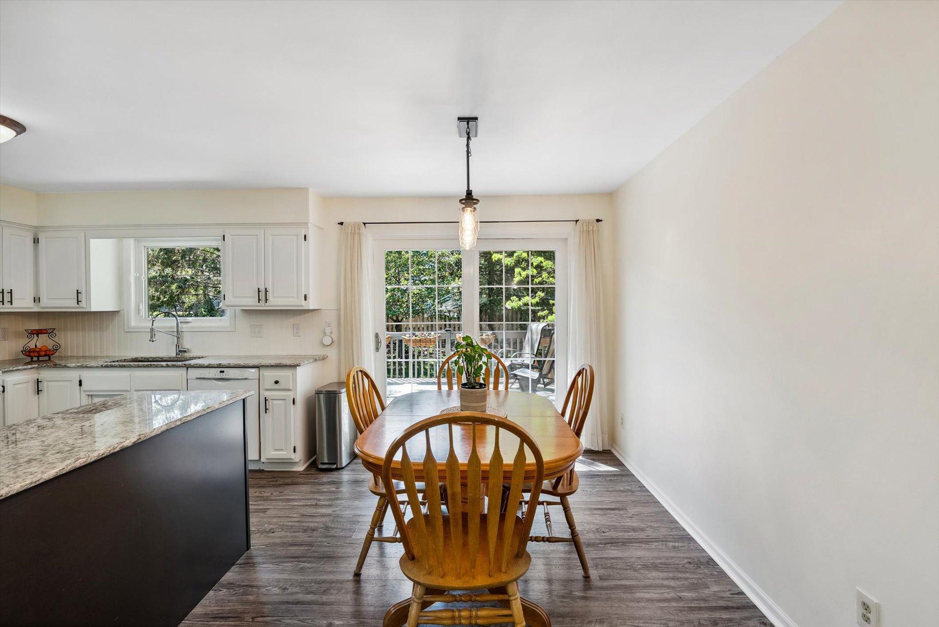 Dining room walks out to the large deck.