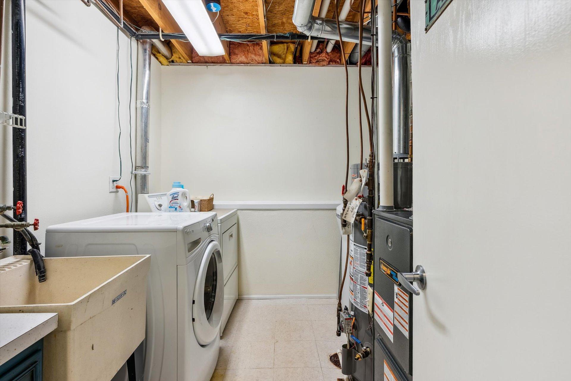 Laundry and utility room in the basement.