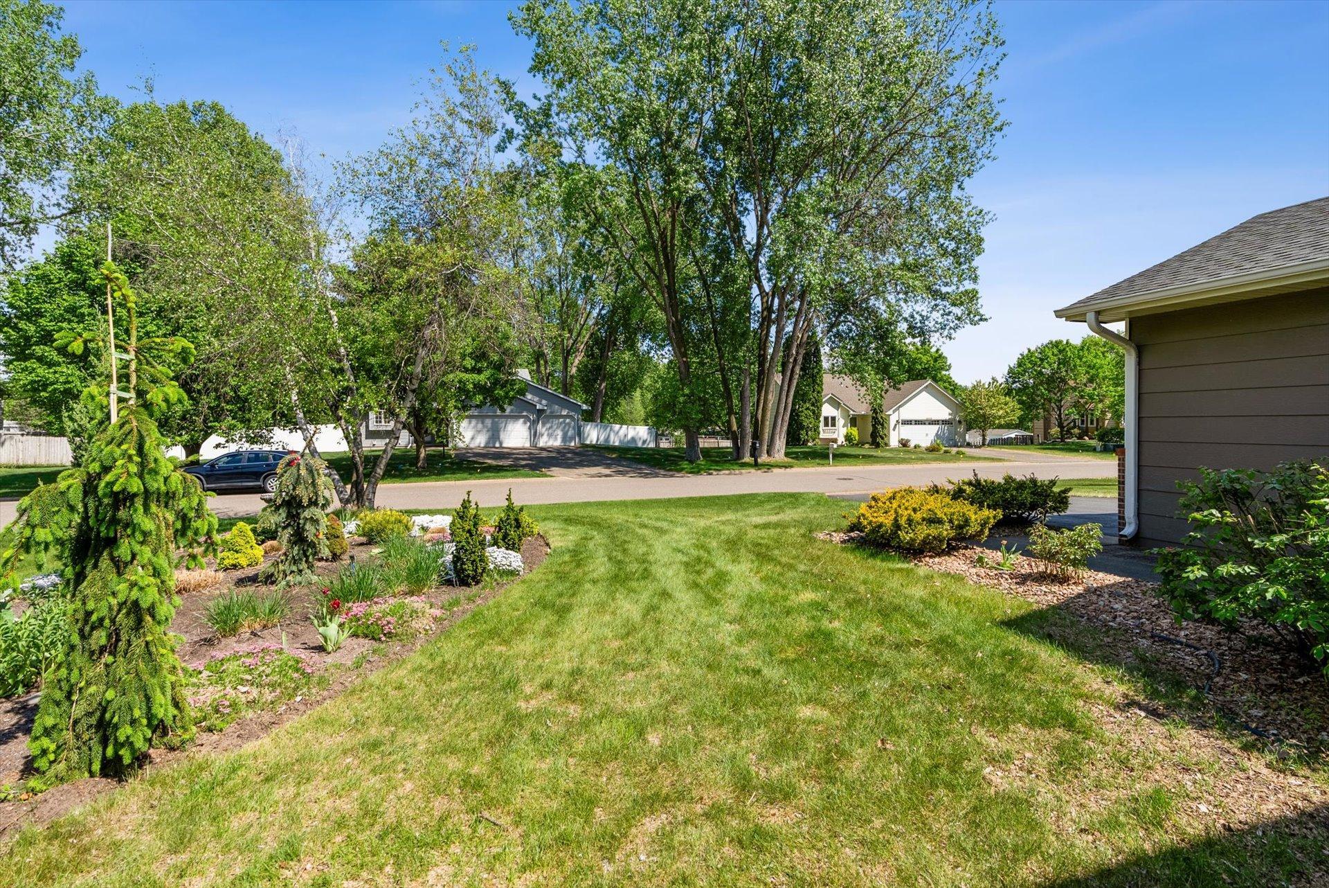 View of the street from the side of the house.