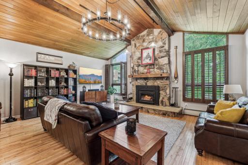Vaulted ceilings and gleaming hardwood floors