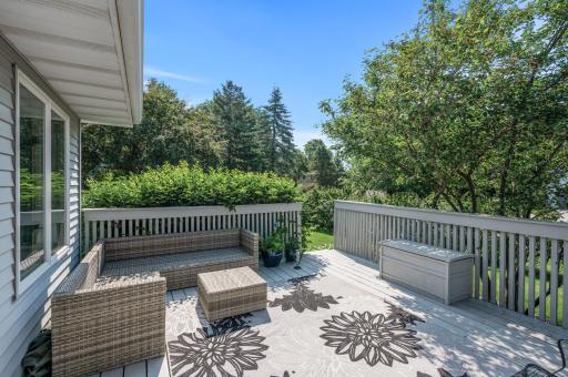 Get ready for relaxation and grilling on this deck! The trees and shrubs offer such privacy.