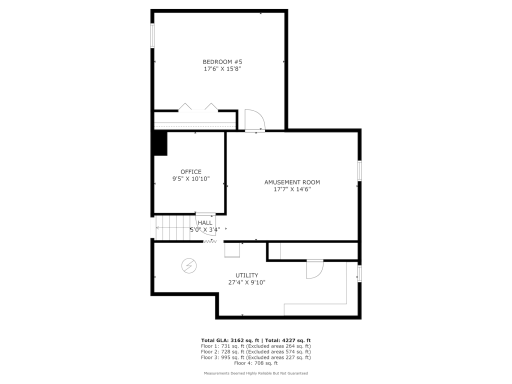Basement (4th level) of home with mechanical room.