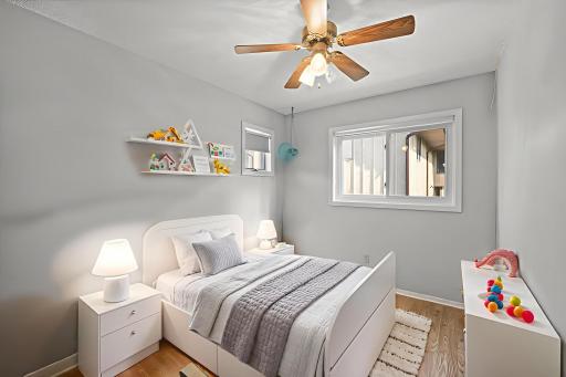 3rd bedroom in the upper-level. Virtually staged.