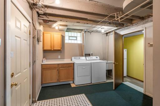 The lower level in unit washer and dryer space is convenient and shareable.