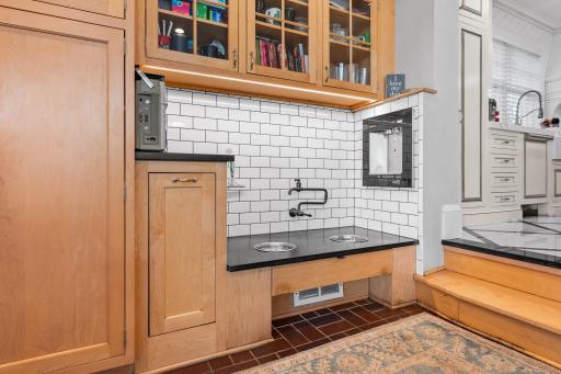 Custom back mud room area complete with dog & water bottle filling station