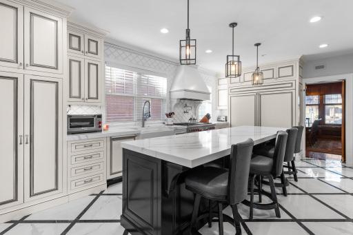 Cabinets were built on site by a master craftsman & hand painted