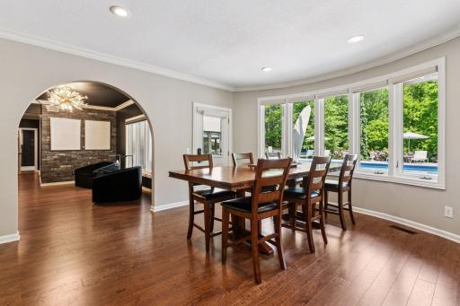 Endless Entertaining Spaces Overlooking the Pool and Backyard