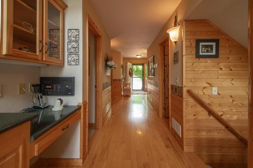Desk space at end of hallway