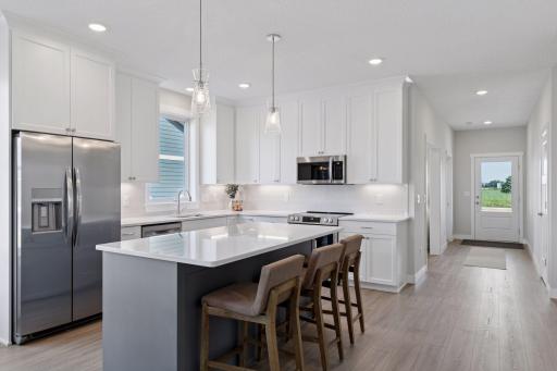 Large center island is perfect for entertaining