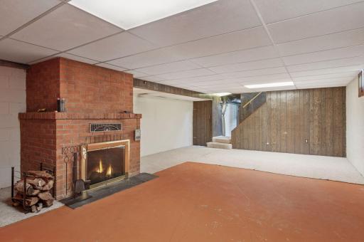 The wood-burning fireplace has not been used in years