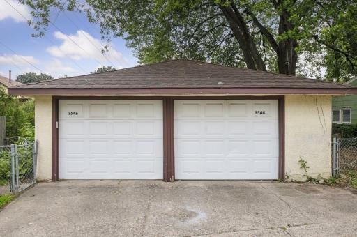 2 stall detached garage is accessable via the alley