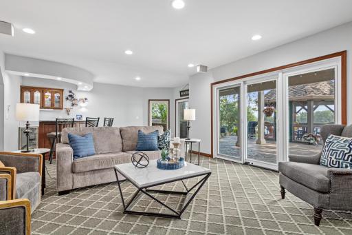 The lower level of this home is all about fun, flexibility, and lakeside living at its best. Whether youâre entertaining a crowd or just looking for a cozy place to unwind, this walk-out space is designed to do it all.