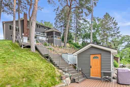 The boathouse has electricity and a refrigerator for storing all your must-haves for the lake!