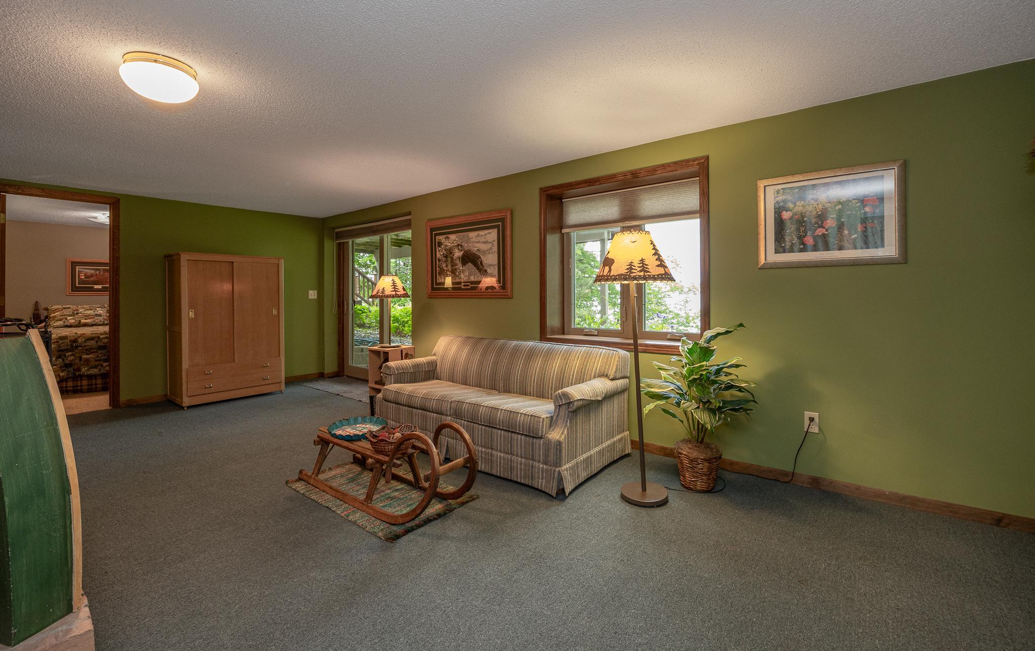 Lower level family room.