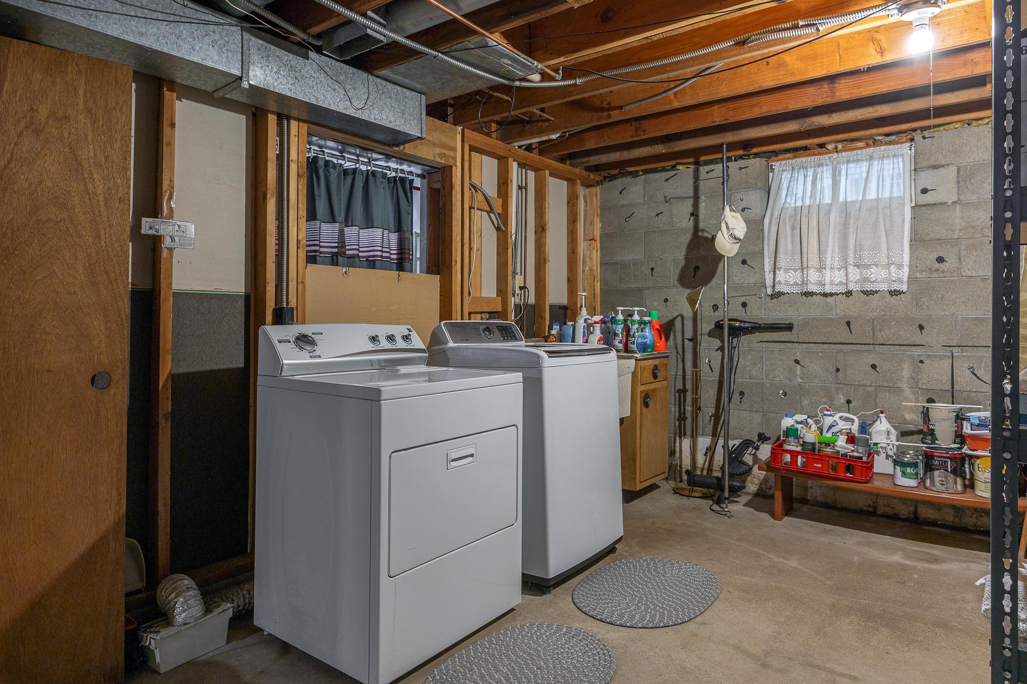 Lower level laundry room.