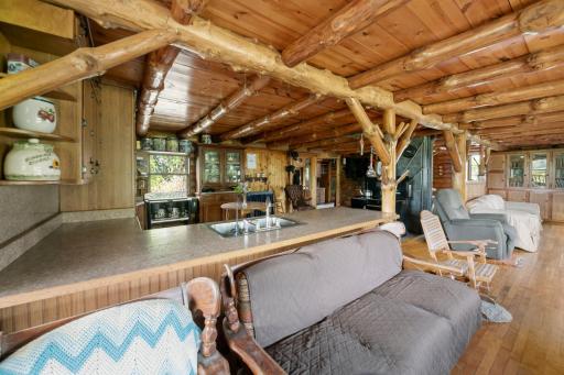Looking at the kitchen from the dining room.