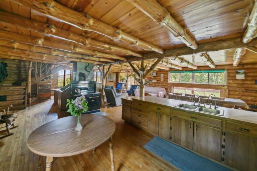 First view of the kitchen, showing sink with hot and cold water service.