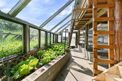 Year round greenhouse attached to home. The smell of growing plans in all seasons is amazing!