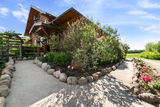 Northeast corner of the house. These friends will greet you every time you come home.