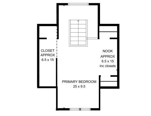 Upper level primary bedroom or flex space