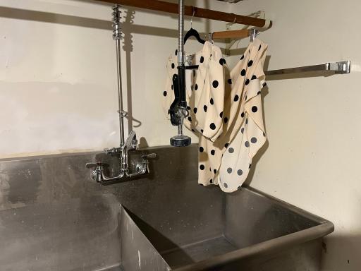 This industrial double sink is super useful & would even fit a small- medium size dog for bathing!