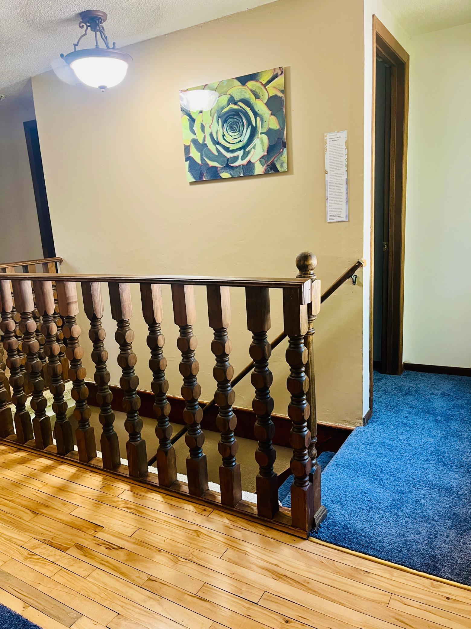 Upstairs landing is well lit