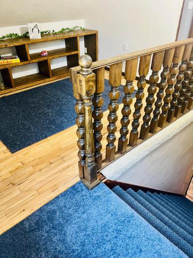 This loft fits a twinsize bed, a small desk for a study or chair for a reading nook!