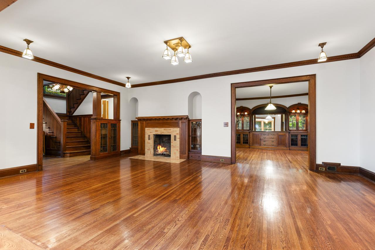 Large Living Room with Wood-Burning Fireplace