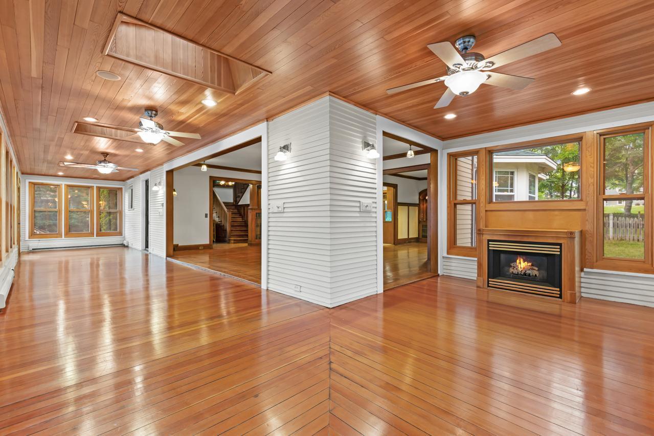Gleaming Wood Floors in Four Season Porch
