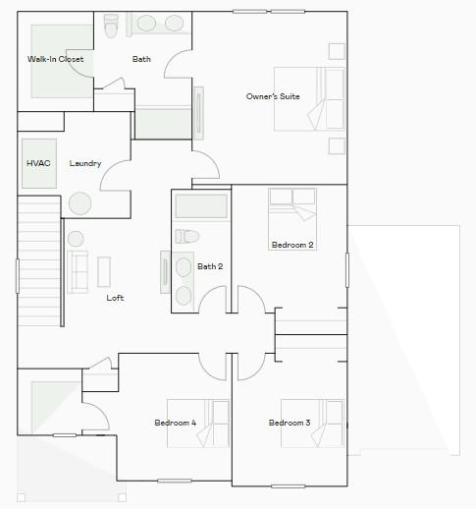 The 2nd floor is home to all 4 bedrooms, loft, and laundry.