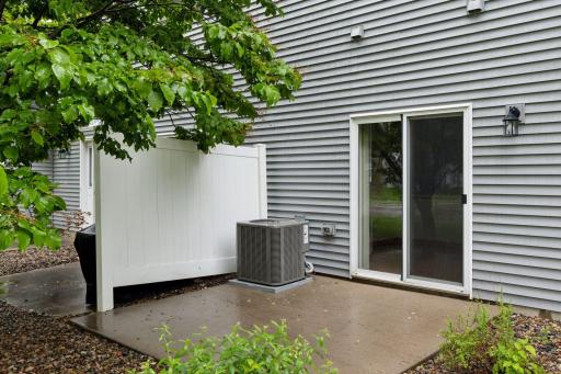 10x10 concrete patio with privacy fence. AC unit new 2020.
