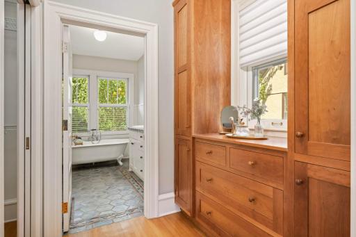 Principal bedroom dressing room and walk-in closet.