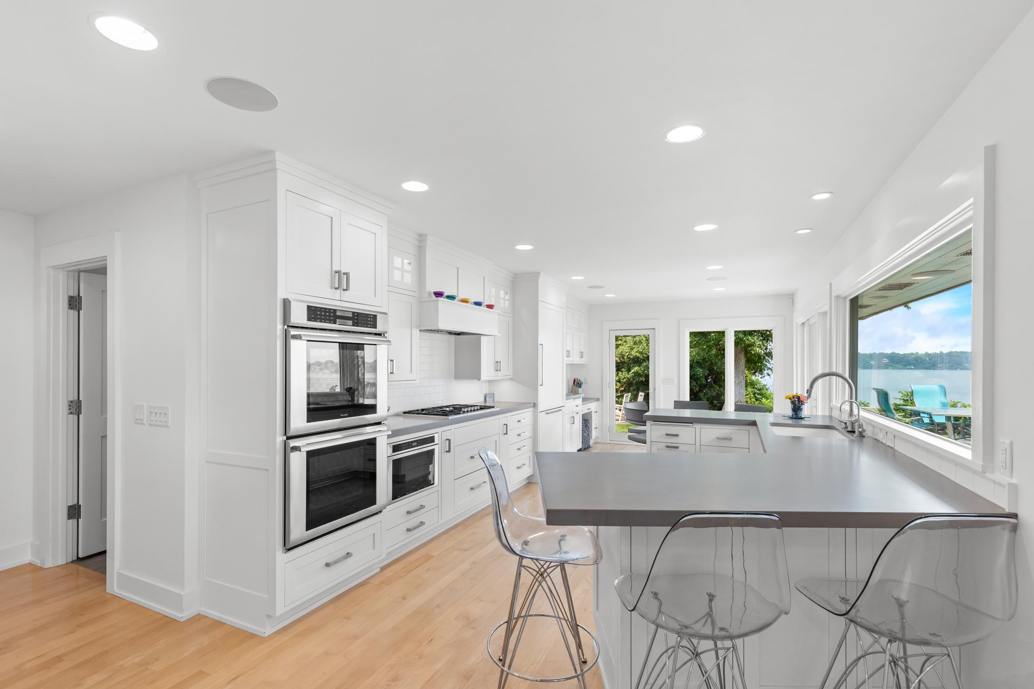 Chef's kitchen with casual dining options - all with a view.