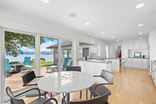 Easy lake access from kitchen and dining.