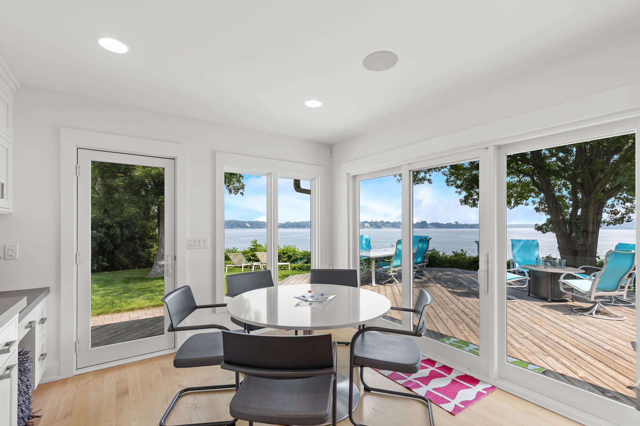 Casuual dining with deck access.