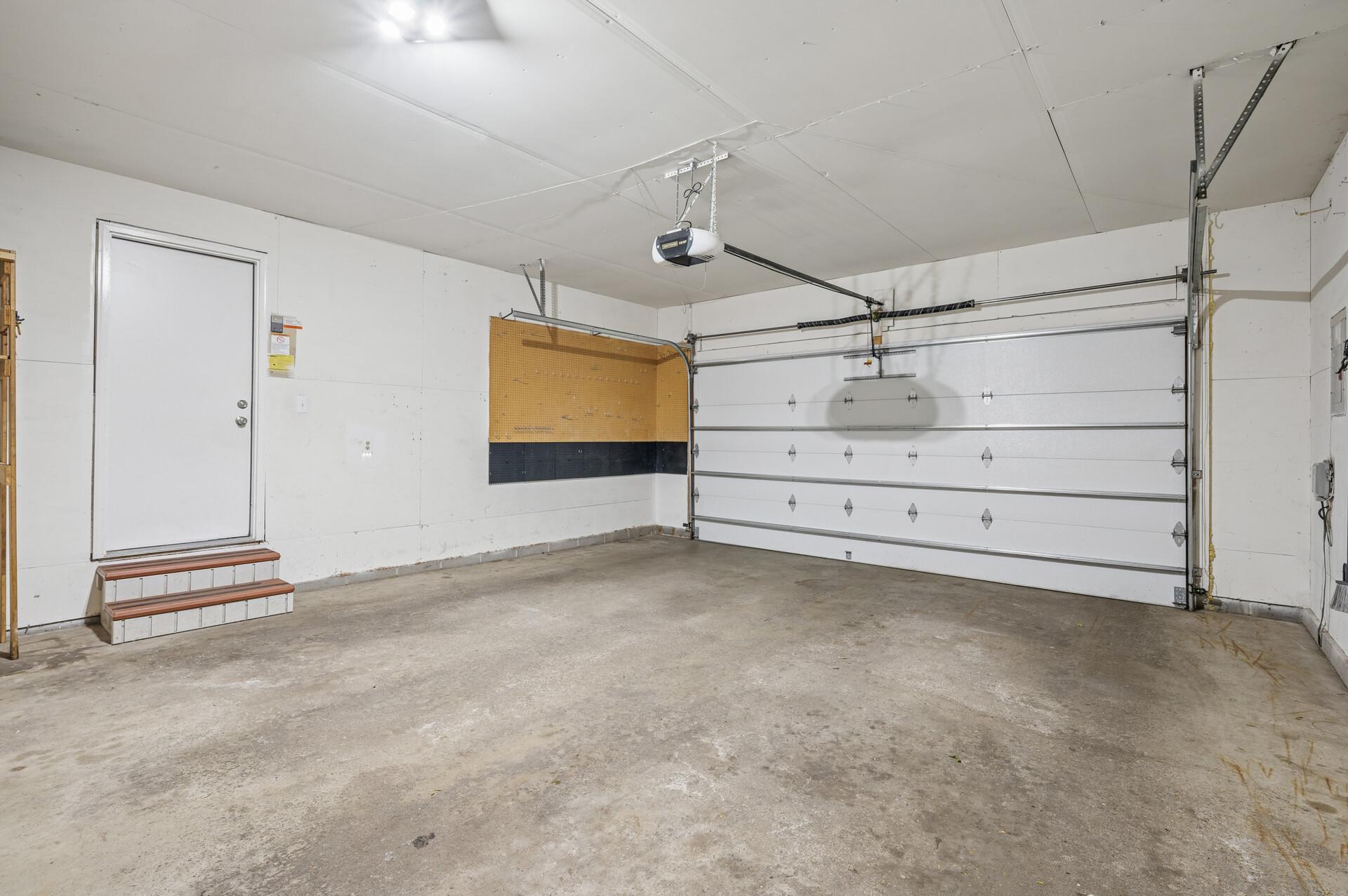 Spacious 2-car garage.