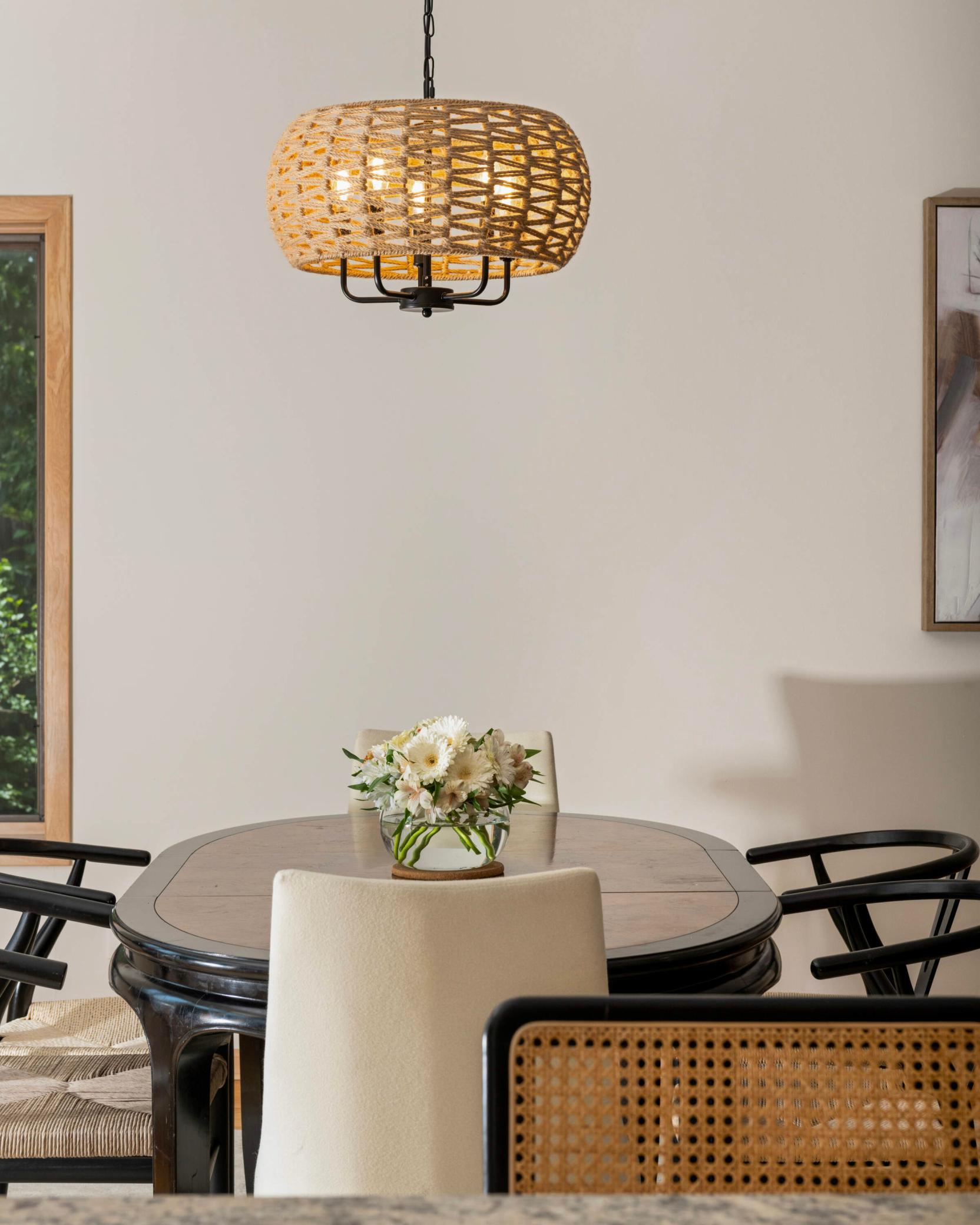 New professionally designed lighting updates fit the home perfectly.