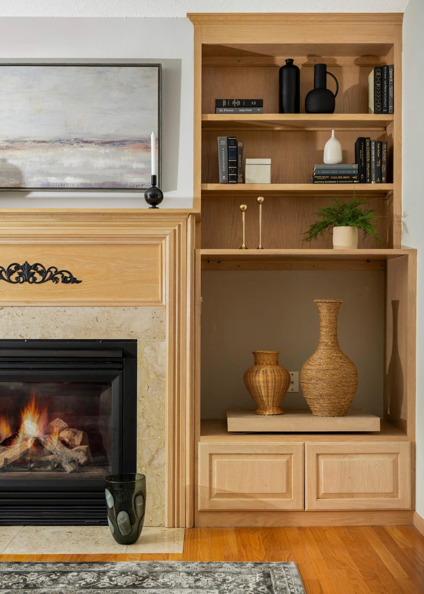 Built ins are perfect for your entertainment system or storage and display.