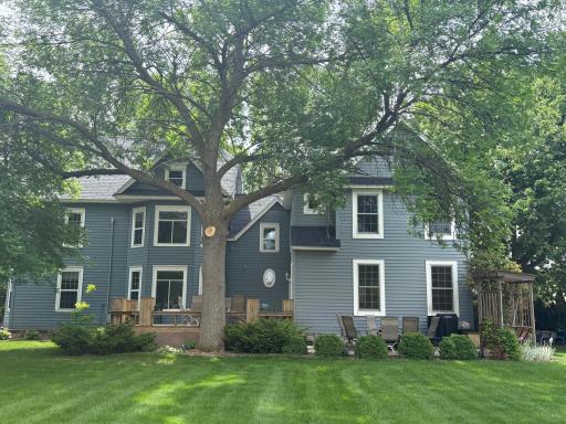 South side. Large Deck and Fire table with patio