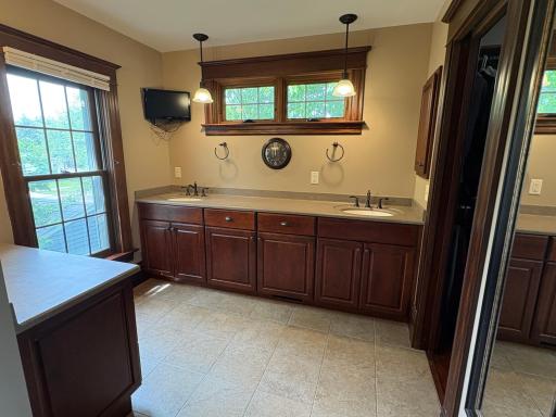Master Bath with Double sinks and makeup area