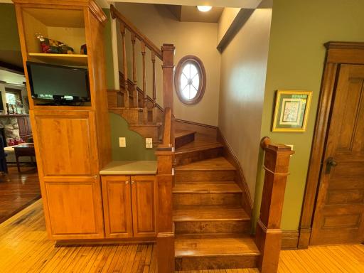 New Maple staircase added with 2009 addition