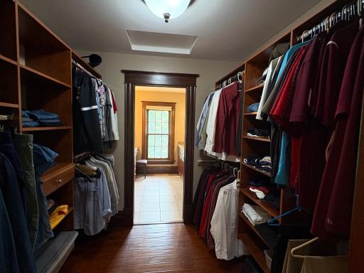 Master Closet located between bedroom and Master Bath