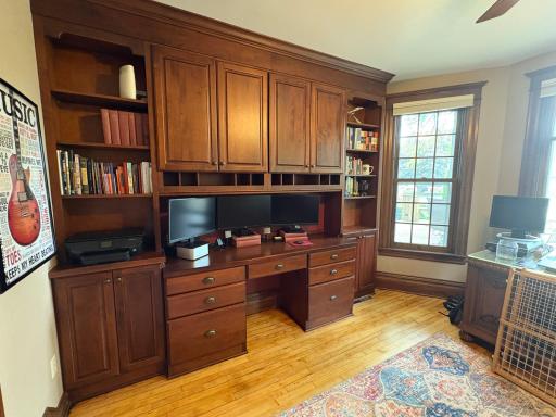 Main Floor Office with Ample Bult in storage space